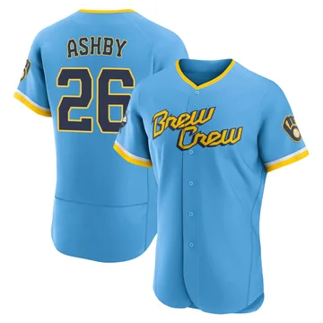 Aaron Ashby Men's Milwaukee Brewers Authentic Powder 2022 City Connect Jersey - Blue