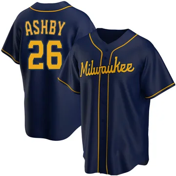 Aaron Ashby Men's Milwaukee Brewers Replica Alternate Jersey - Navy