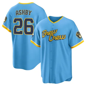 Aaron Ashby Men's Milwaukee Brewers Replica Powder 2022 City Connect Jersey - Blue