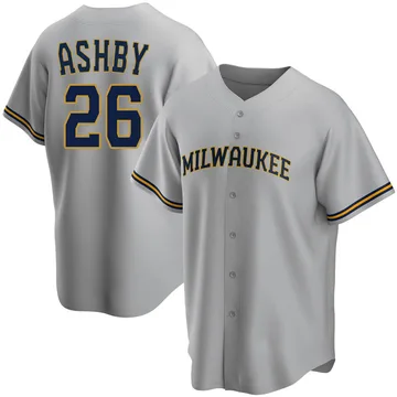 Aaron Ashby Men's Milwaukee Brewers Replica Road Jersey - Gray