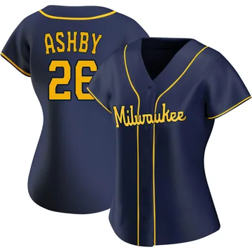 Aaron Ashby Women's Milwaukee Brewers Authentic Alternate Jersey - Navy