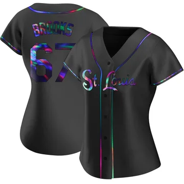 Aaron Brooks Women's St. Louis Cardinals Replica Alternate Jersey - Black Holographic