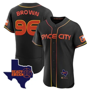 Aaron Brown Men's Houston Astros Authentic 2023 Space City Ready 2 Reign Flex Base Jersey - Black