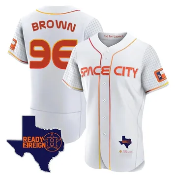 Aaron Brown Men's Houston Astros Authentic 2023 Space City Ready 2 Reign Flex Base Jersey - White