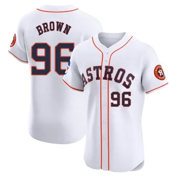 Aaron Brown Men's Houston Astros Elite Home Patch Jersey - White