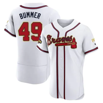 Aaron Bummer Men's Atlanta Braves Authentic White 2022 Program Jersey - Gold