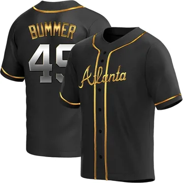 Aaron Bummer Men's Atlanta Braves Replica Alternate Jersey - Black Golden