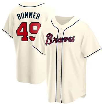 Aaron Bummer Men's Atlanta Braves Replica Alternate Jersey - Cream