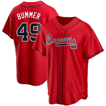 Aaron Bummer Men's Atlanta Braves Replica Alternate Jersey - Red