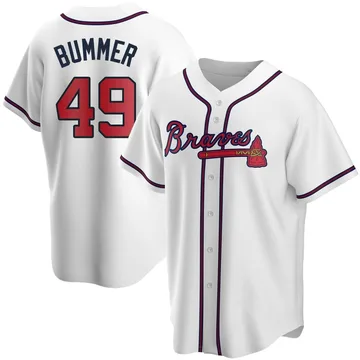 Aaron Bummer Men's Atlanta Braves Replica Home Jersey - White