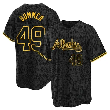 Aaron Bummer Men's Atlanta Braves Replica Snake Skin City Jersey - Black