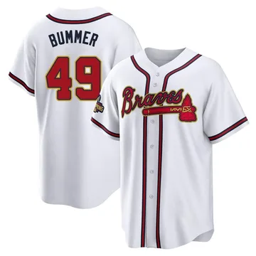 Aaron Bummer Men's Atlanta Braves Replica White 2022 Program Jersey - Gold