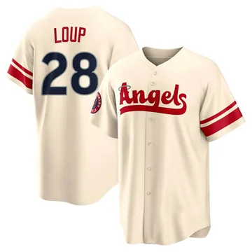 Aaron Loup Men's Los Angeles Angels Replica 2022 City Connect Jersey - Cream