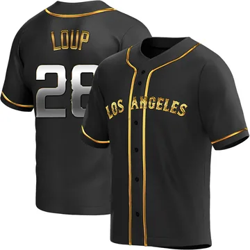 Aaron Loup Men's Los Angeles Angels Replica Alternate Jersey - Black Golden