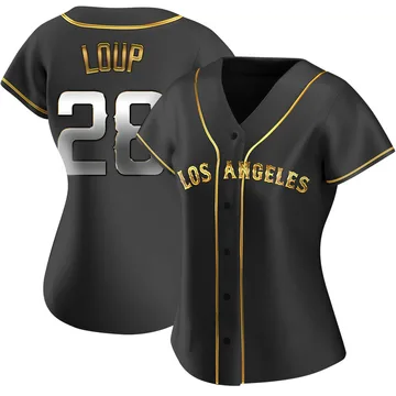 Aaron Loup Women's Los Angeles Angels Replica Alternate Jersey - Black Golden