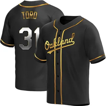 Abraham Toro Men's Oakland Athletics Replica Alternate Jersey - Black Golden