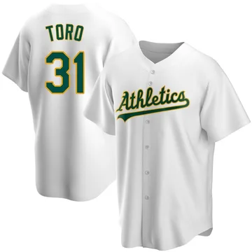 Abraham Toro Men's Oakland Athletics Replica Home Jersey - White