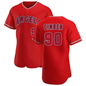 Adam Cimber Men's Los Angeles Angels Authentic Alternate Jersey - Scarlet