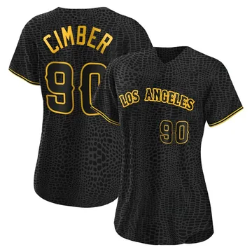 Adam Cimber Women's Los Angeles Angels Authentic Snake Skin City Jersey - Black