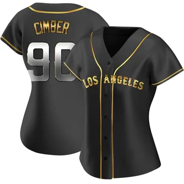 Adam Cimber Women's Los Angeles Angels Replica Alternate Jersey - Black Golden