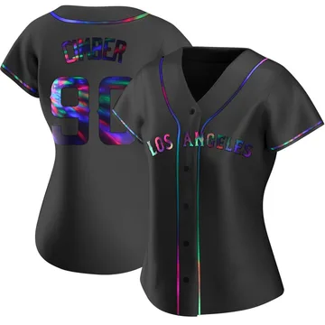 Adam Cimber Women's Los Angeles Angels Replica Alternate Jersey - Black Holographic