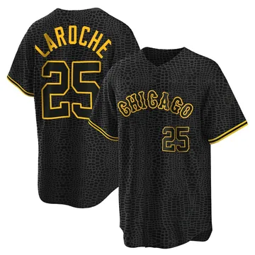 Adam LaRoche Men's Chicago White Sox Replica Snake Skin City Jersey - Black