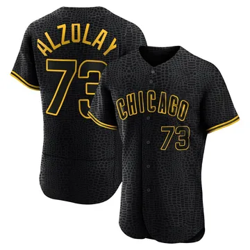 Adbert Alzolay Men's Chicago Cubs Authentic Snake Skin City Jersey - Black