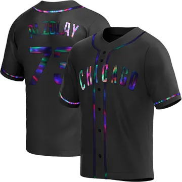 Adbert Alzolay Men's Chicago Cubs Replica Alternate Jersey - Black Holographic