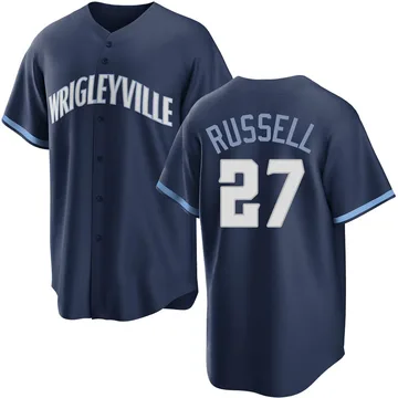 Addison Russell Men's Chicago Cubs Replica 2021 City Connect Jersey - Navy