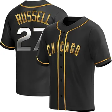 Addison Russell Men's Chicago Cubs Replica Alternate Jersey - Black Golden