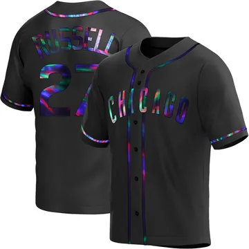 Addison Russell Men's Chicago Cubs Replica Alternate Jersey - Black Holographic