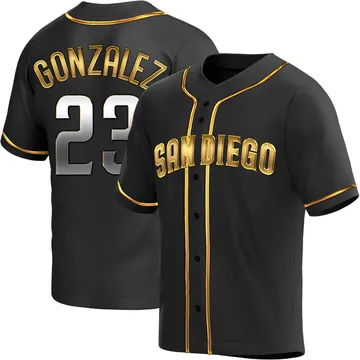 Adrian Gonzalez Men's San Diego Padres Replica Alternate Jersey - Black Golden