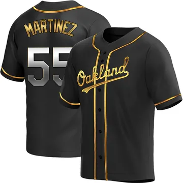 Adrian Martinez Men's Oakland Athletics Replica Alternate Jersey - Black Golden