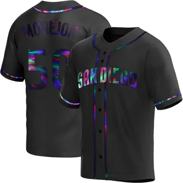 Adrian Morejon Men's San Diego Padres Replica Alternate Jersey - Black Holographic