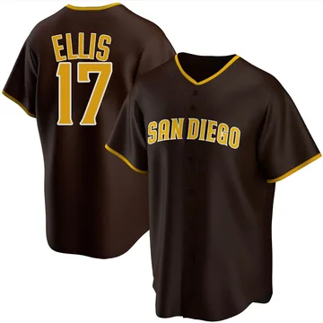 A.J. Ellis Men's San Diego Padres Replica Road Jersey - Brown