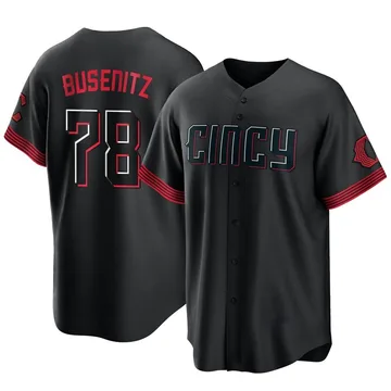 Alan Busenitz Men's Cincinnati Reds Replica 2023 City Connect Jersey - Black