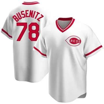 Alan Busenitz Men's Cincinnati Reds Replica Home Cooperstown Collection Jersey - White