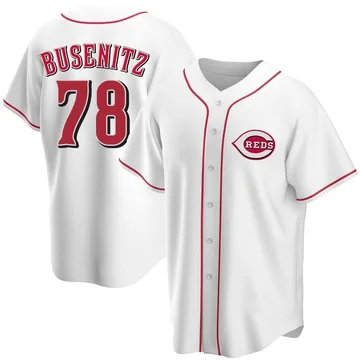 Alan Busenitz Men's Cincinnati Reds Replica Home Jersey - White