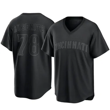 Alan Busenitz Men's Cincinnati Reds Replica Pitch Fashion Jersey - Black