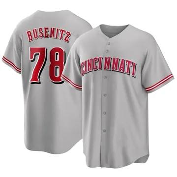 Alan Busenitz Men's Cincinnati Reds Replica Road Jersey - Gray