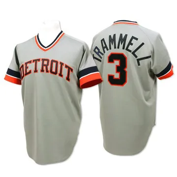 Alan Trammell Men's Detroit Tigers Authentic Throwback Jersey - Grey