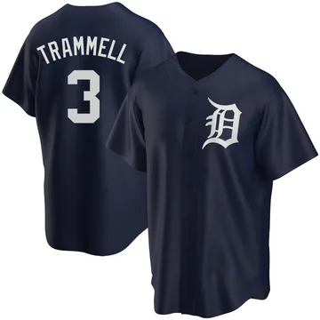 Alan Trammell Men's Detroit Tigers Replica Alternate Jersey - Navy