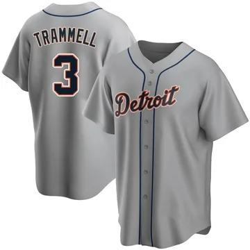 Alan Trammell Men's Detroit Tigers Replica Road Jersey - Gray