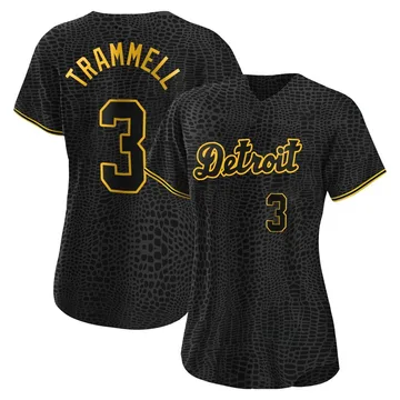 Alan Trammell Women's Detroit Tigers Authentic Snake Skin City Jersey - Black