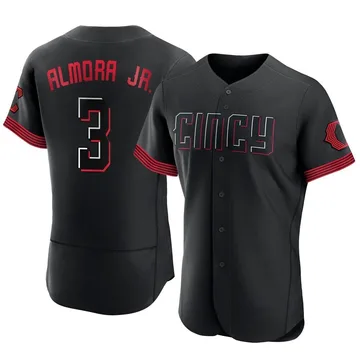 Albert Almora Jr. Men's Cincinnati Reds Authentic 2023 City Connect Jersey - Black