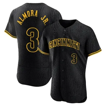 Albert Almora Jr. Men's Cincinnati Reds Authentic Snake Skin City Jersey - Black