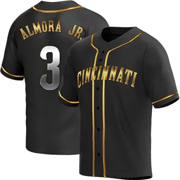 Albert Almora Jr. Men's Cincinnati Reds Replica Alternate Jersey - Black Golden