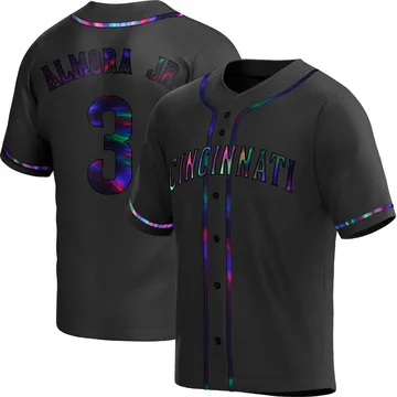 Albert Almora Jr. Men's Cincinnati Reds Replica Alternate Jersey - Black Holographic