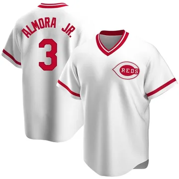 Albert Almora Jr. Men's Cincinnati Reds Replica Home Cooperstown Collection Jersey - White