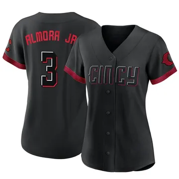 Albert Almora Jr. Women's Cincinnati Reds Authentic 2023 City Connect Jersey - Black